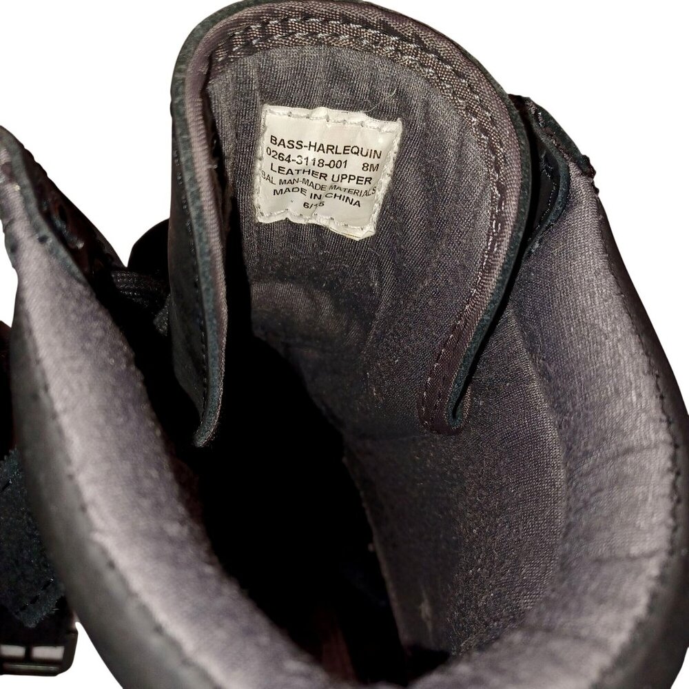 Bass Duck Boots Mud Rain Shoes Harlequin Black Leather Waterproof Womens Size 8 - Picture 10 of 13